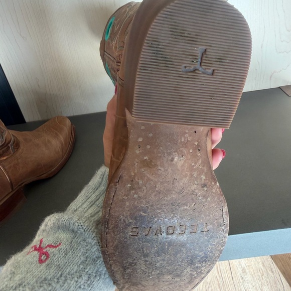 TECOVAS Brown Western Leather Boots size 7 - Picture 11 of 16